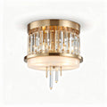 Plafondlamp van messing met kristallen accenten voor in huis - 30 x 30 x 15cm