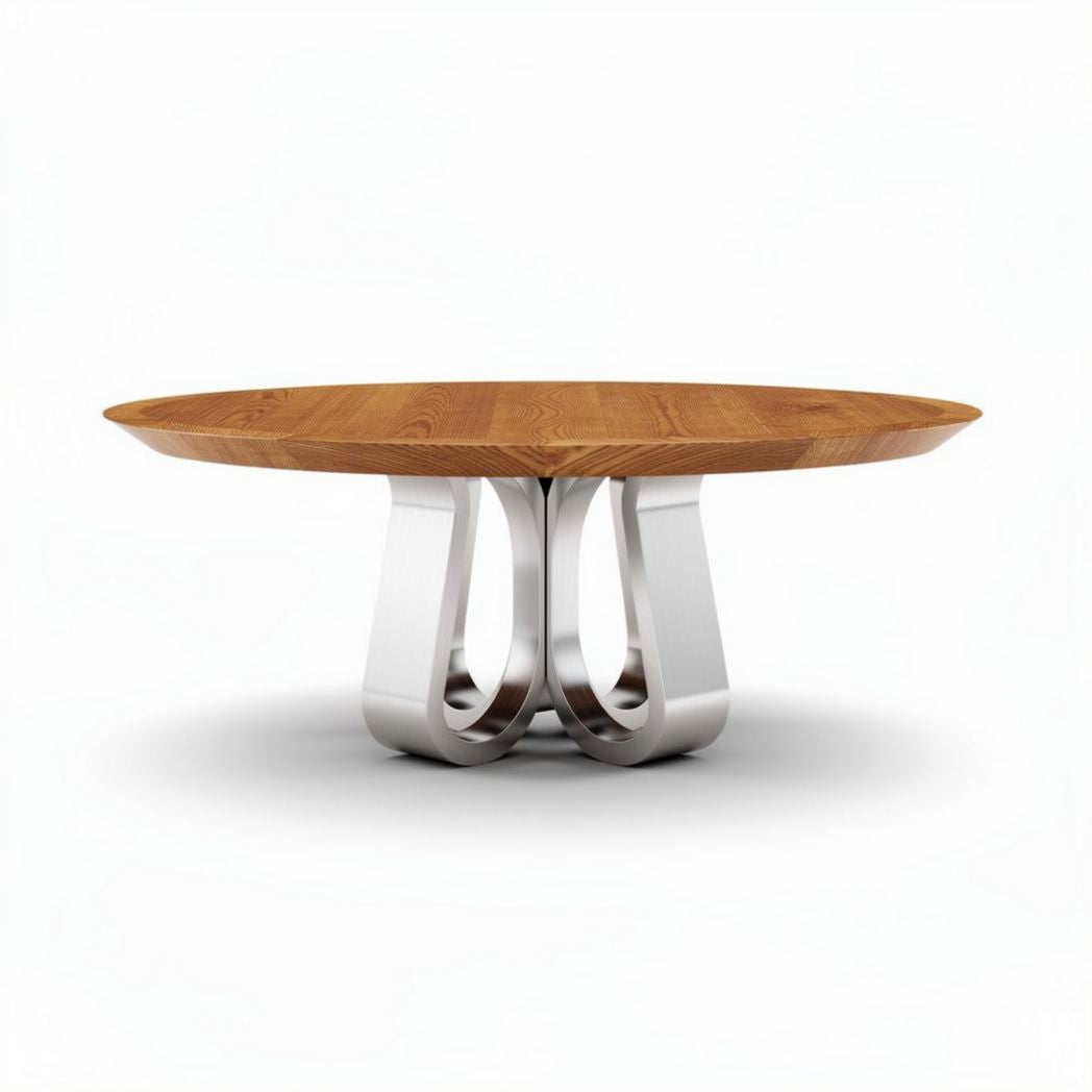 Eettafel van hout voor de eetkamer met een metalen onderstel - 100 x 100 x 75cm