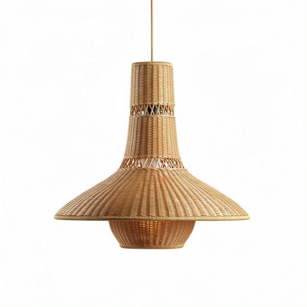 Hanglamp van gevlochten riet voor de eetkamer - 30 x 30 x 50cm
